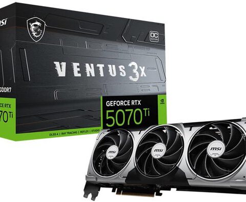 MSI NVIDIA GeForce RTX 5070 Ti 16 GB VENTUS 3X OC - Videokaart - 16GB GDDR7 - PCIe 5.0 - 1x HDMI - 3x DisplayPort