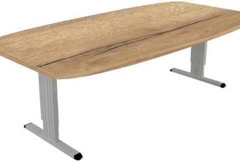 Offeco Bureau Bolton plus - Bureau - Bureautafel - Vergadertafel - Gaming bureau - Game bureau - Computertafel - Desk - Bureau Aluminium - Verstelbaar bureau - Gaming Desk - Bureau tafel - Bureau verstelbaar –  Natuur eiken -240x120cm