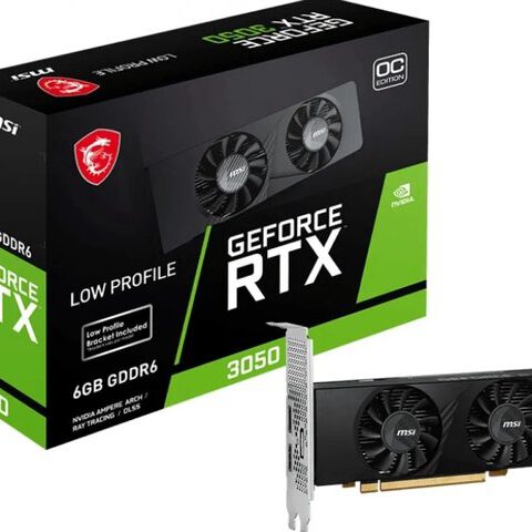 MSI NVIDIA GeForce RTX 3050 LP 6G OC - Videokaart - 6GB - GDDR6 - PCIe 4.0 - 2x HDMI 2.1 - 1x DisplayPort 1.4