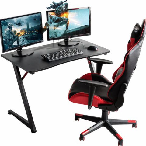 ACAZA Bureau - Game Bureau - Metalen Poten - Premium Gaming Tafel - 70 x 108 x 60 - Zwart