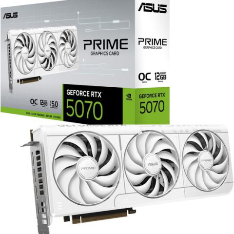 ASUS Prime NVIDIA GeForce RTX 5070 White OC Edition - Videokaart - 12GB - GDDR7 - PCIe 5.0 - 1x HDMI 2.1b - 3x DisplayPort 2.1a